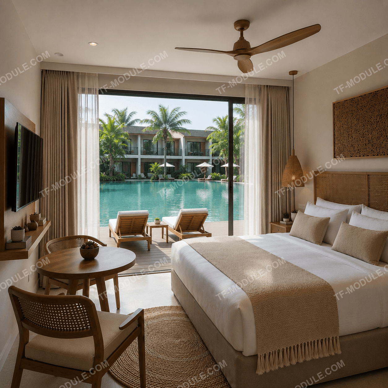 TF Hotel One — номер с видом на бассейн