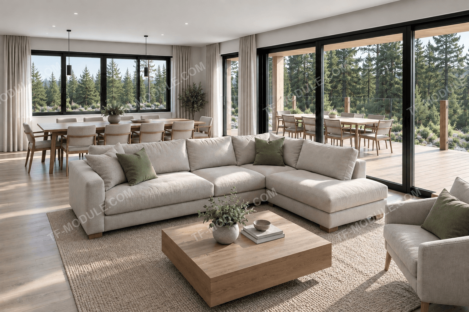 TF Loft 127 — гостиная и столовая