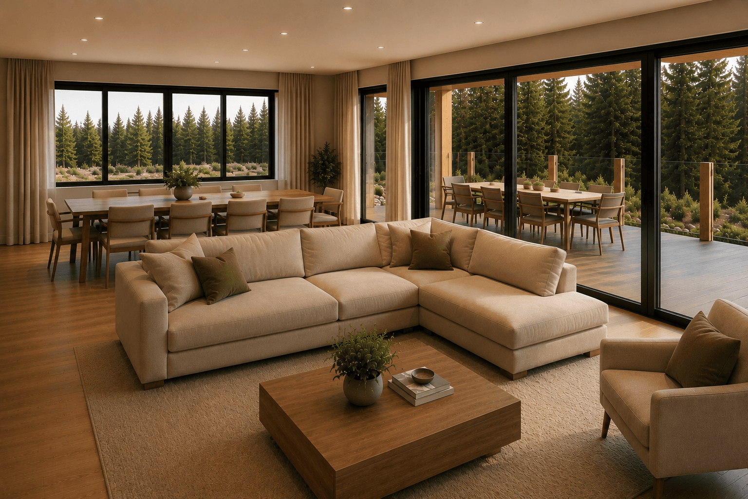 TF Loft 127 — гостиная и столовая