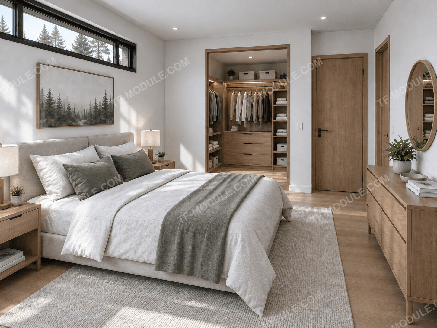 TF Loft 127 — мастер-спальня с гардеробной